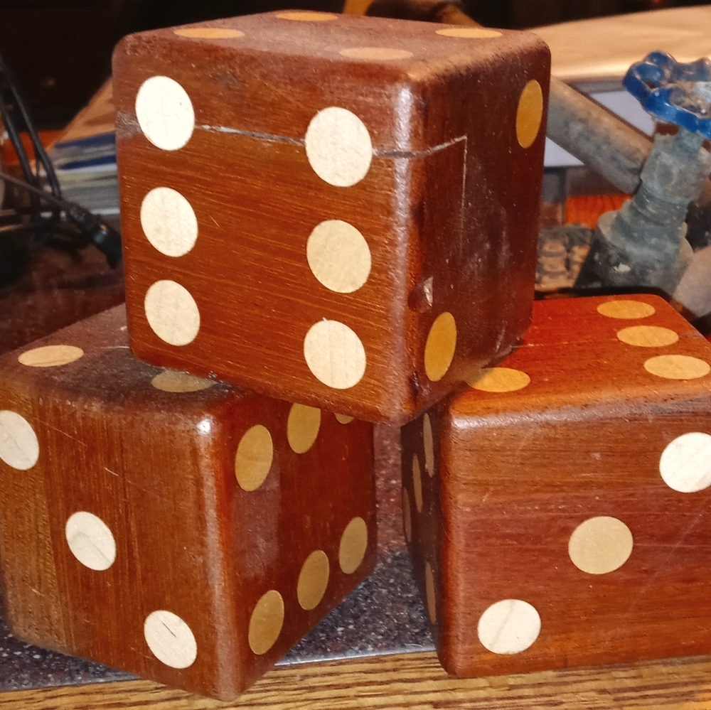 Big Handmade wooden dice decor paperweight gift